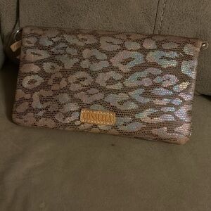 Consuela Brown Leather Clutch Classic Design